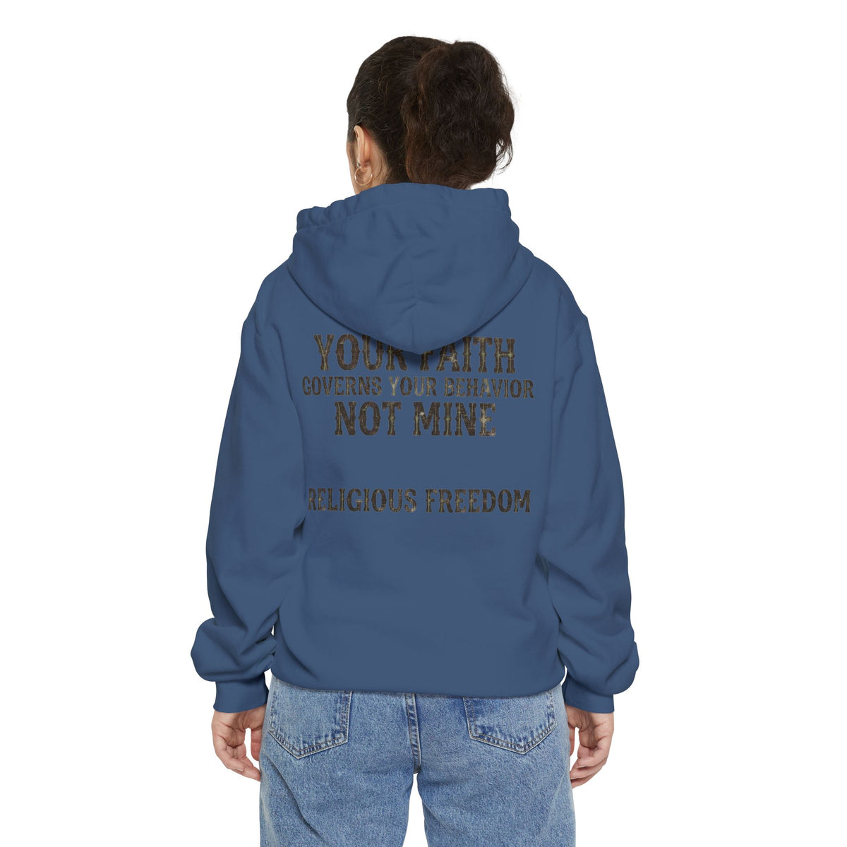 Color: True Navy | Religious Freedom Garment-Dyed Hoodie
