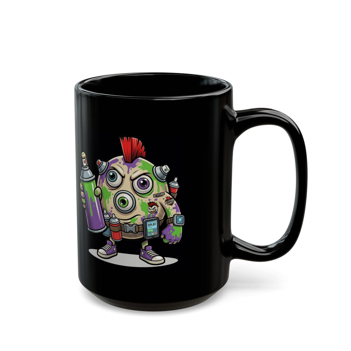 "Graffiti" Black Ceramic Mug