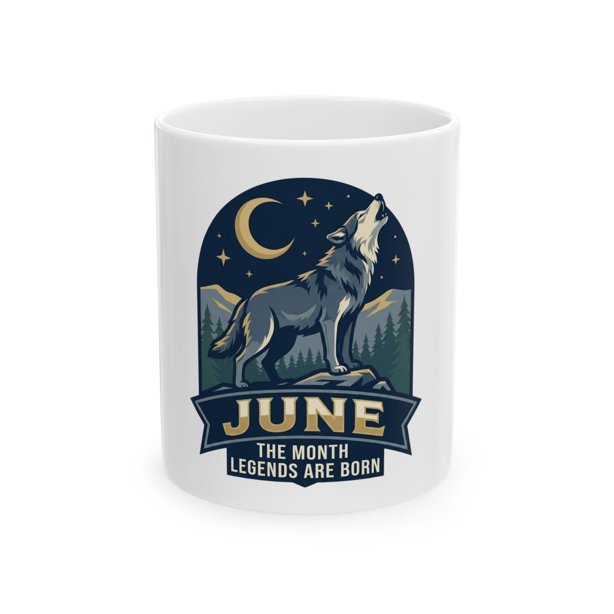 "June Legend" White Ceramic Mug