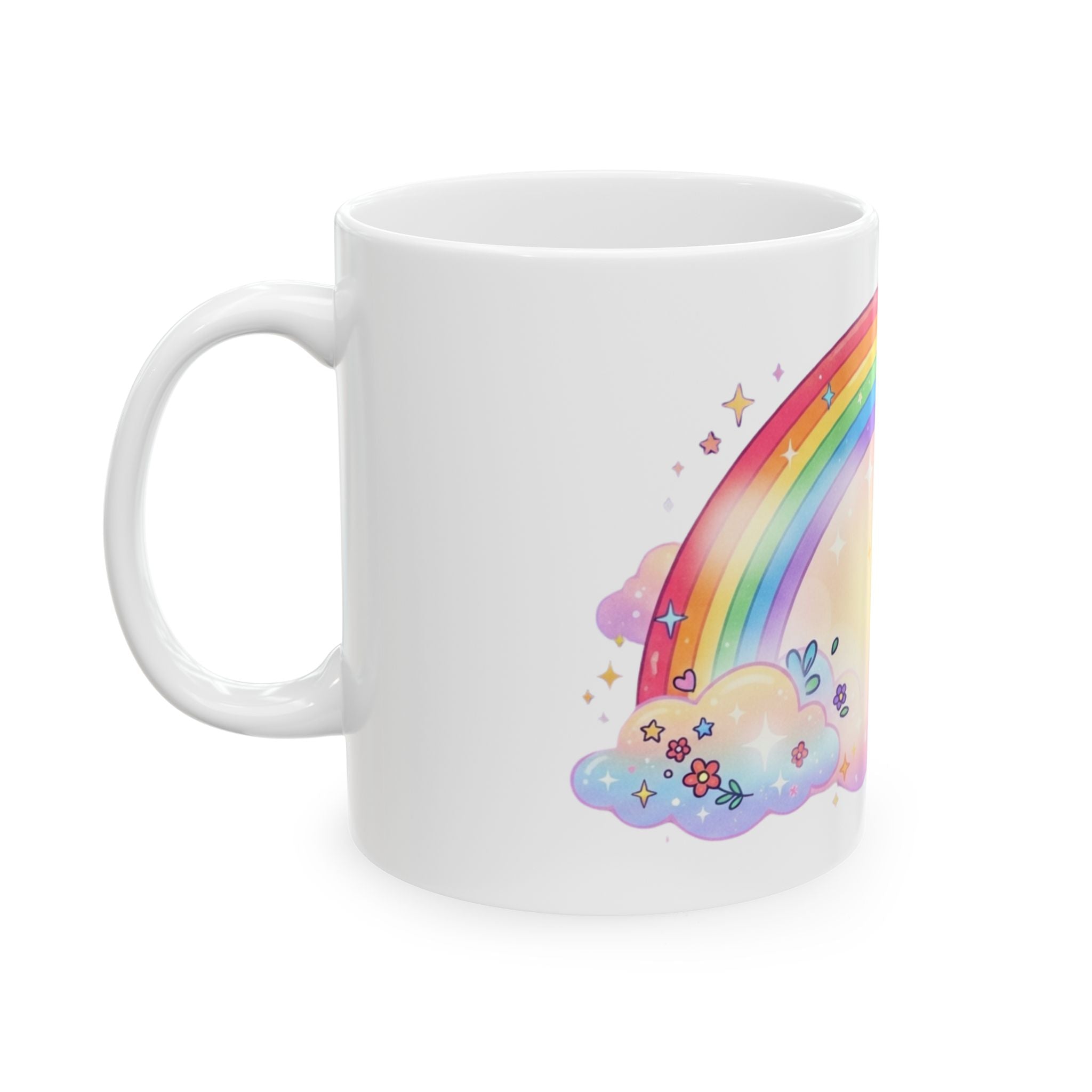 "Gay Away The Pray" White Ceramic Mug — Graphic