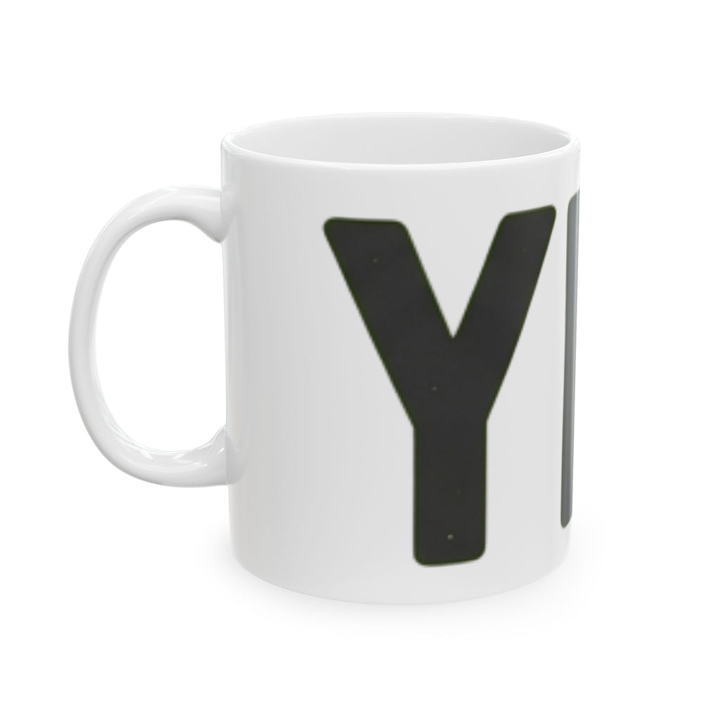 "Just Say Yes" White Ceramic Mug — Graphic