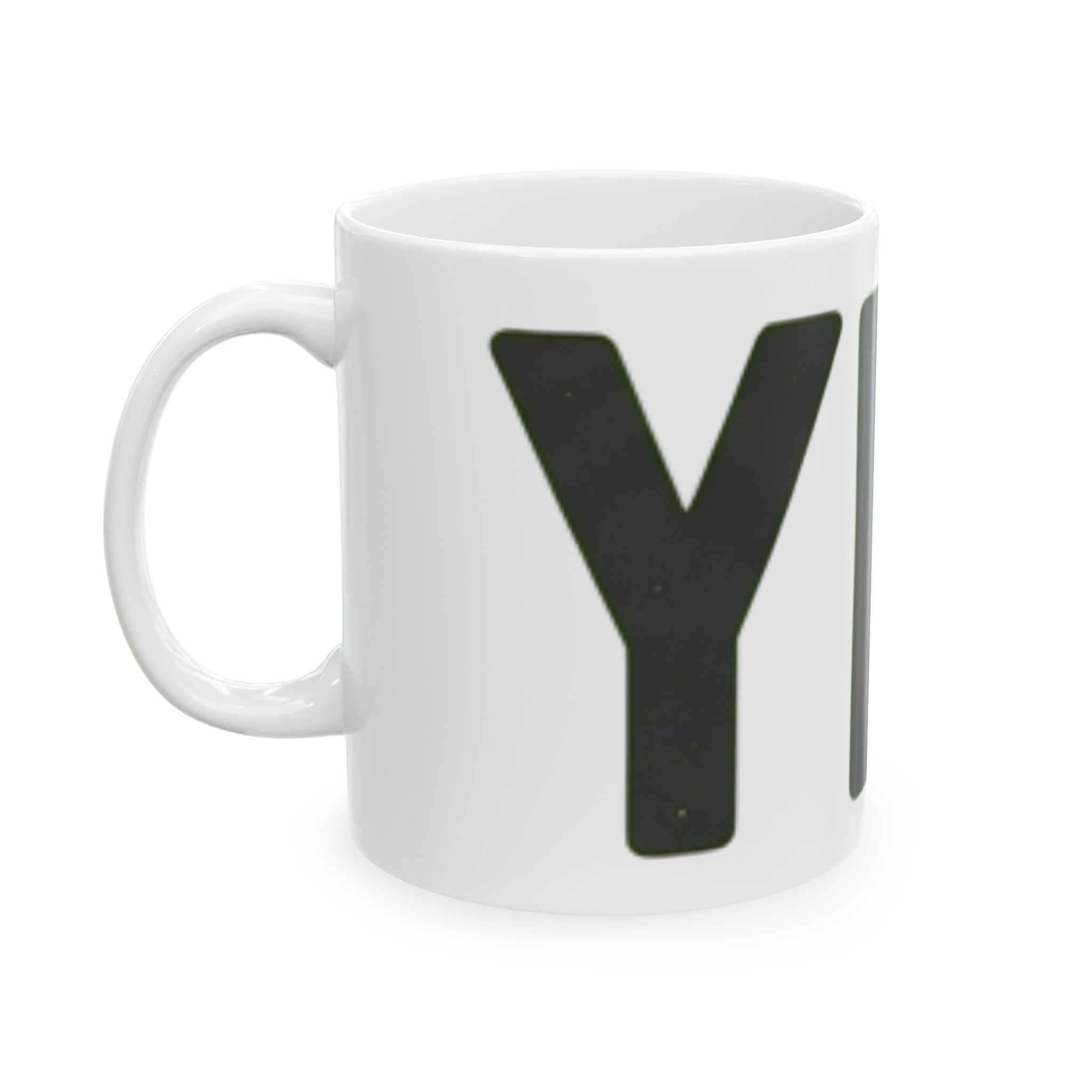 "Just Say Yes" White Ceramic Mug — Graphic