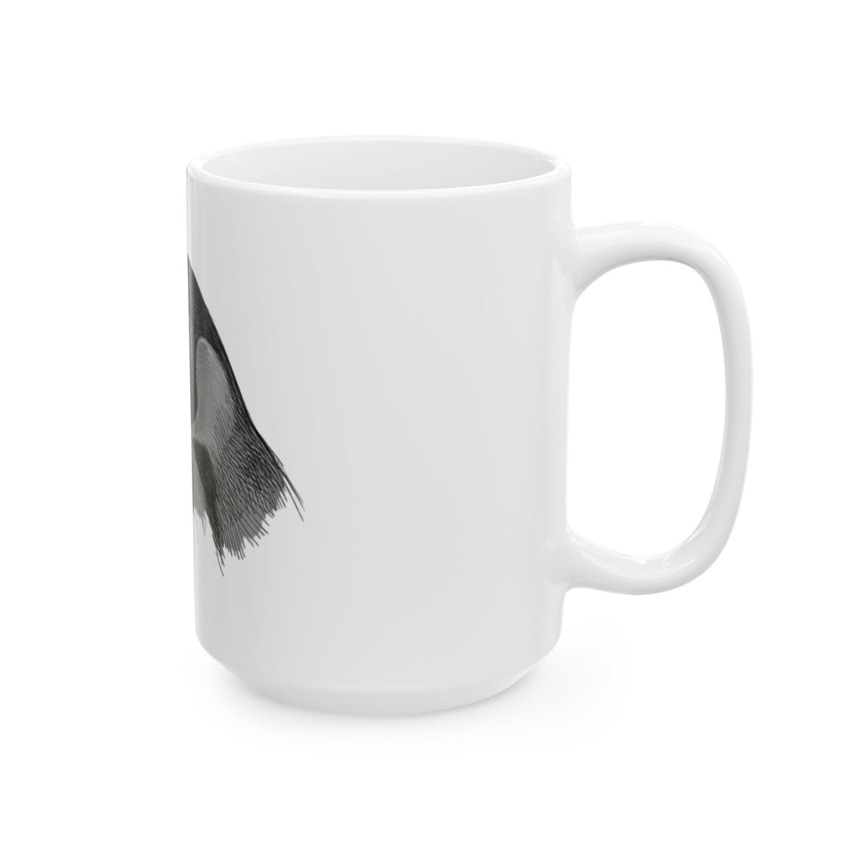 "Pencil Sketch Art Penguin" White Ceramic Mug — Graphic