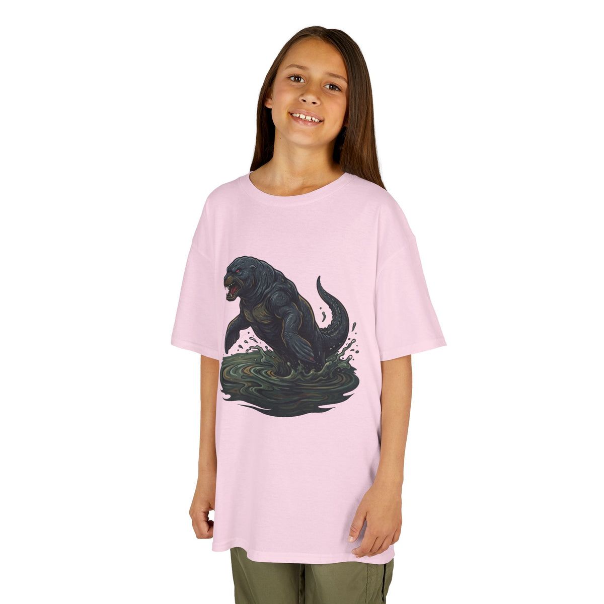 Color: Light Pink | Bunyip (Australian Aboriginal Mythology) Kids Tee