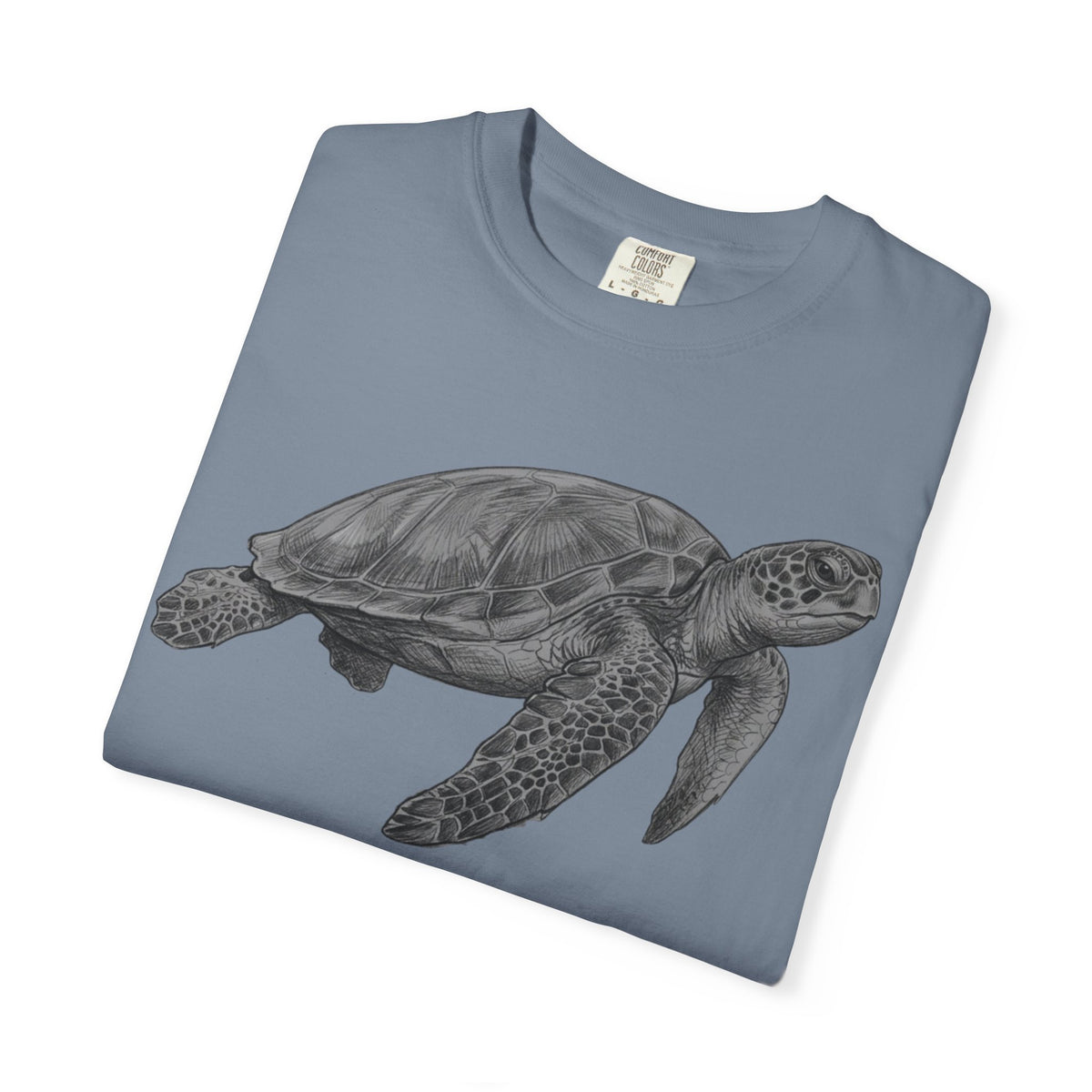 "Pencil Sketch Art Sea Turtle" Unisex Garment-Dyed Tee