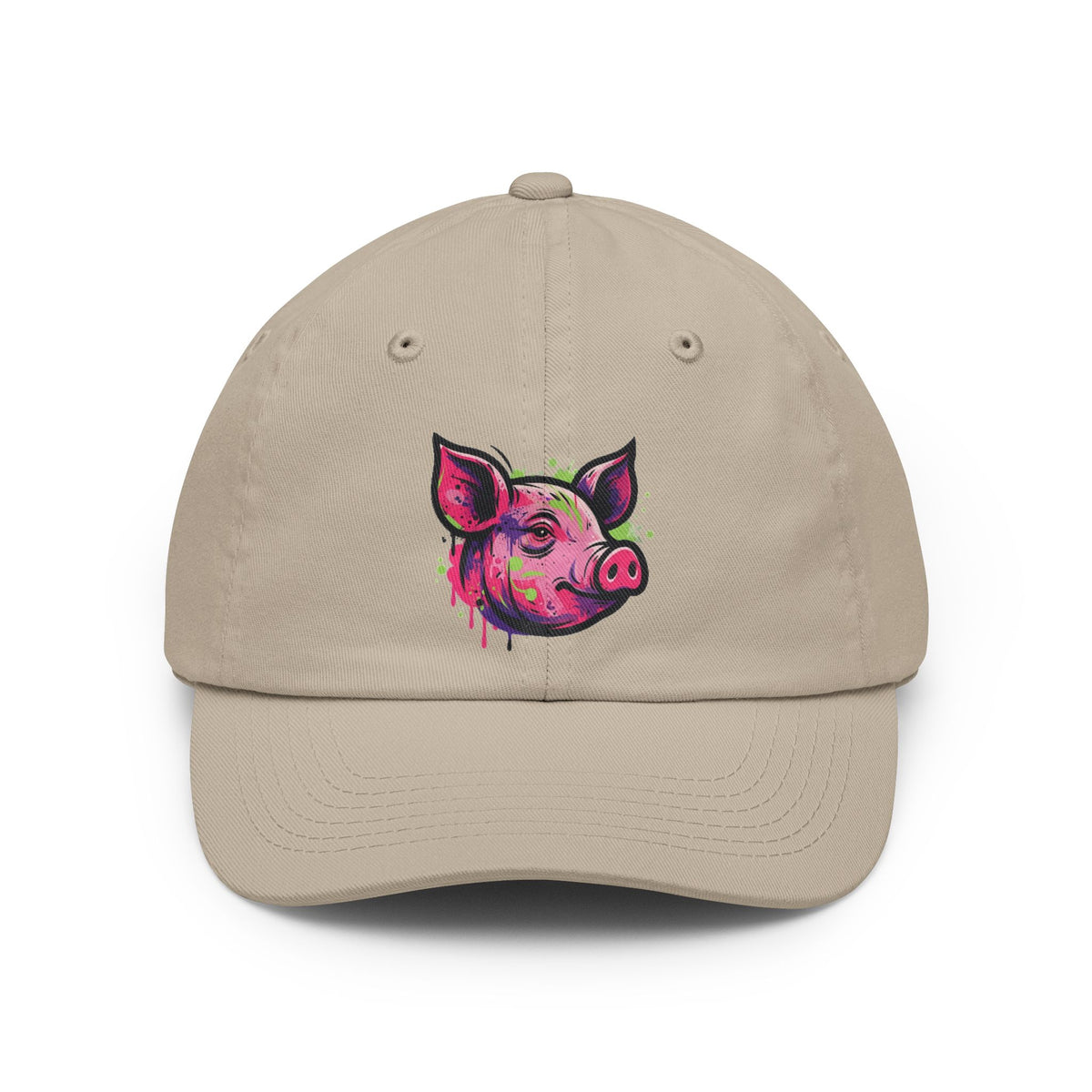 Color: Stone | Barnyard Pig Dad Hat — Graphic