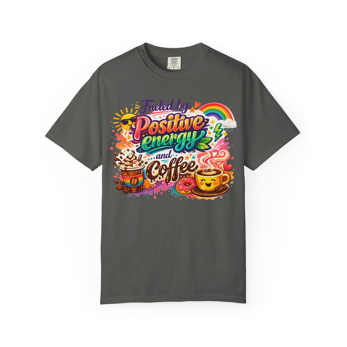 Color: Pepper | The Caffeine-Induced Optimist Unisex Garment-Dyed T-shirt