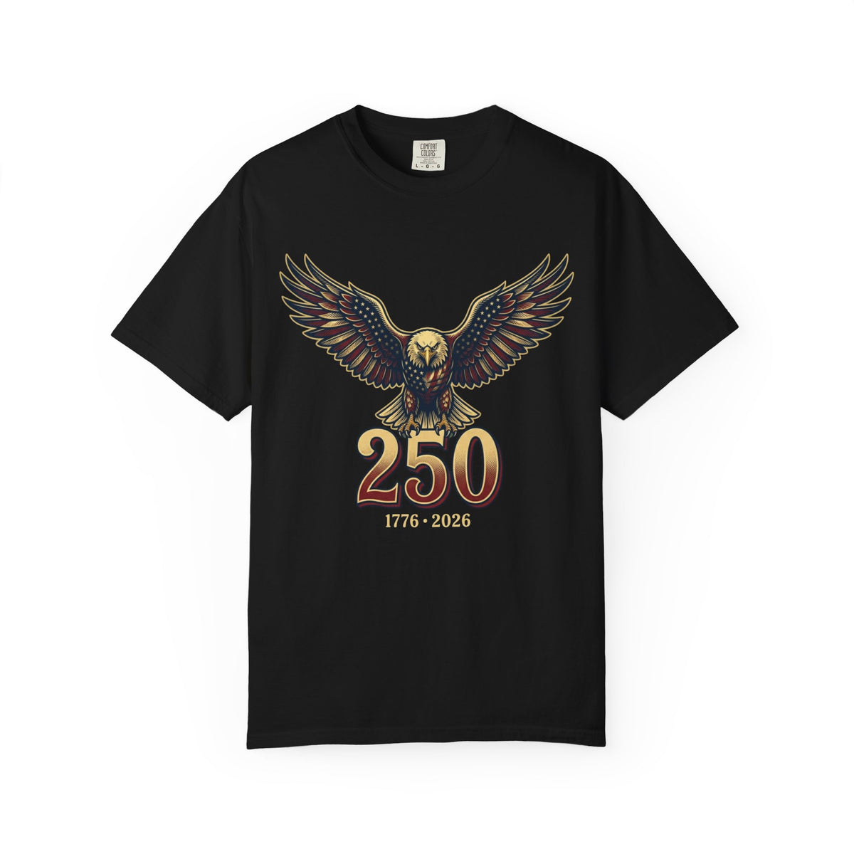 Color: Black | USA Eagle 250 Years Unisex Garment-Dyed Tee