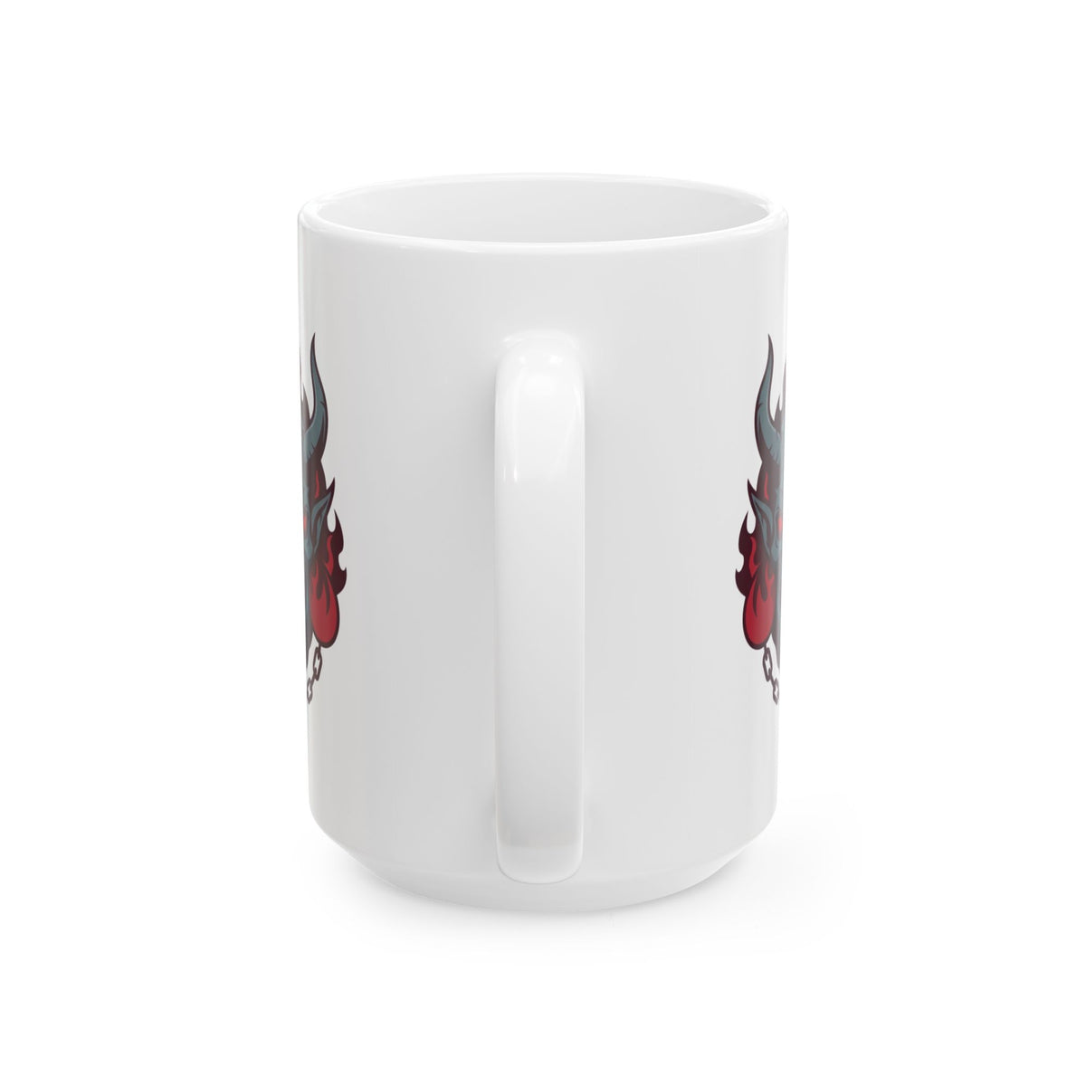 "Damned" White Ceramic Mug — Graphic
