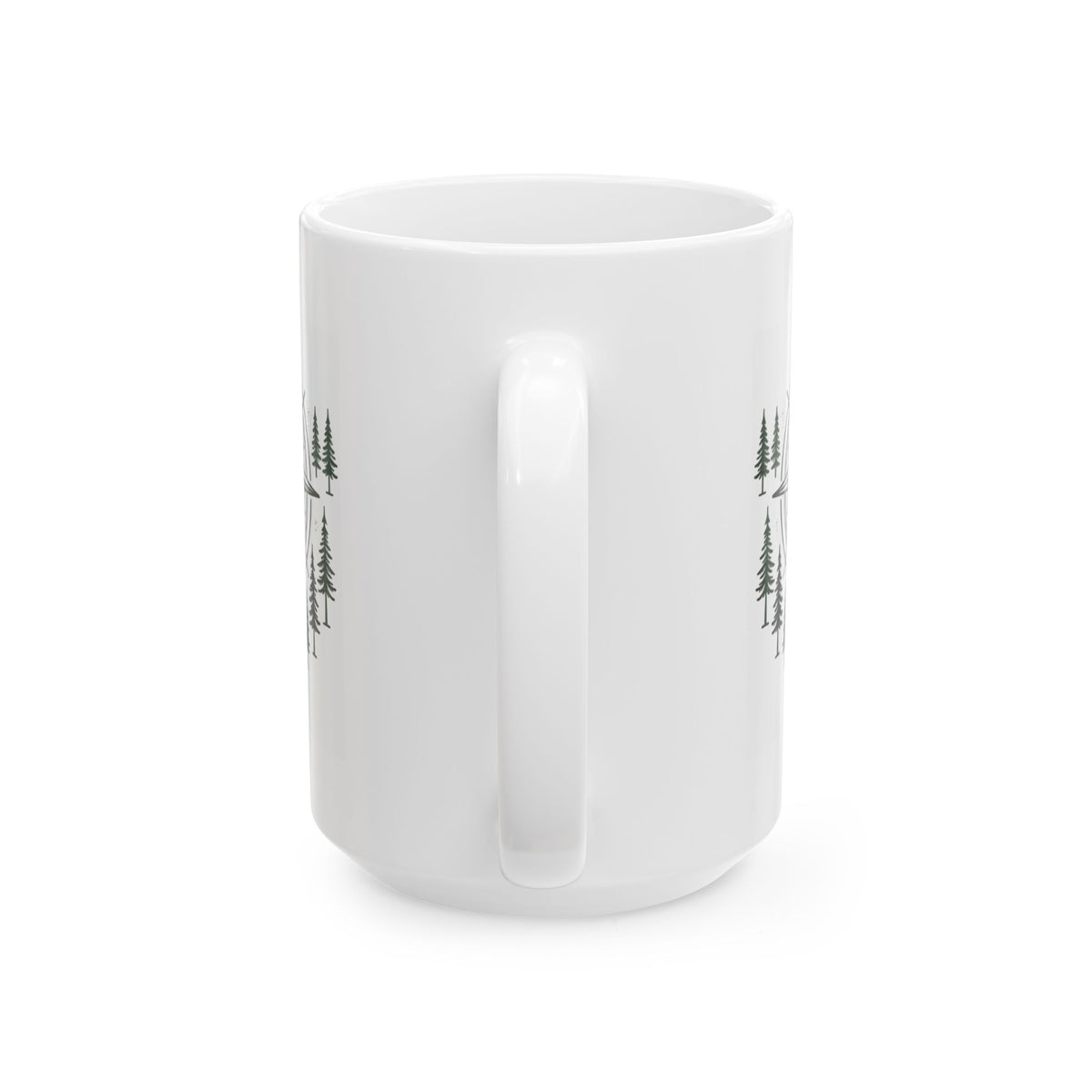 "Compass" White Ceramic Mug — Graphic