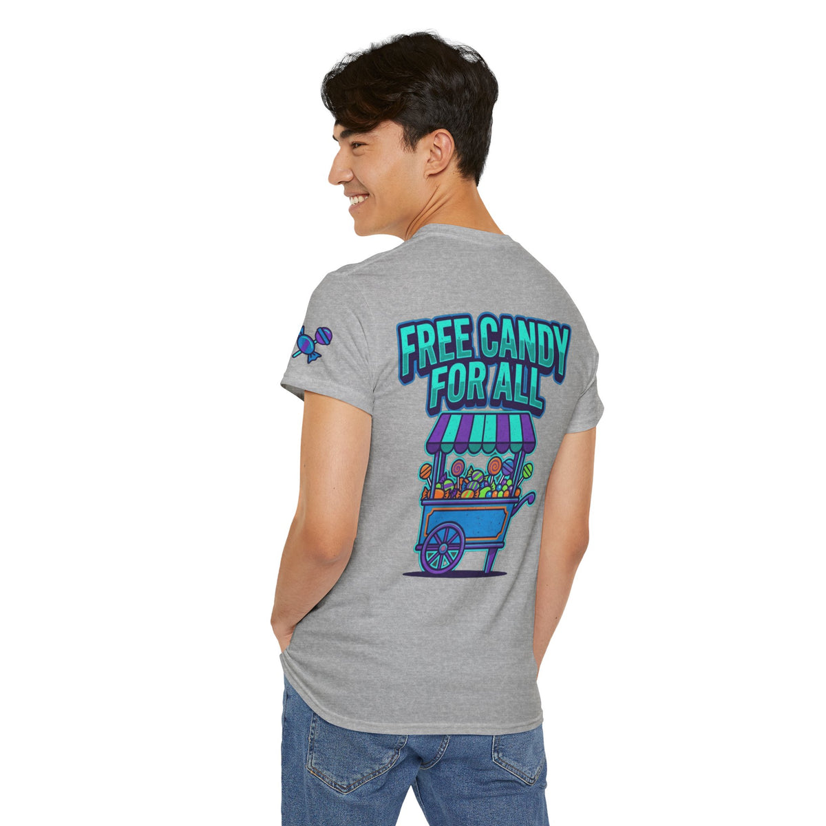 Color: Sport Grey | Free Candy For All Premium Graphic Tee
