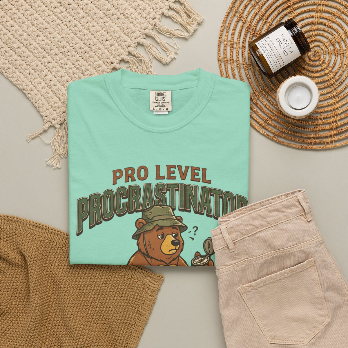 "Pro Level Procrastinator" Unisex Garment-Dyed Tee