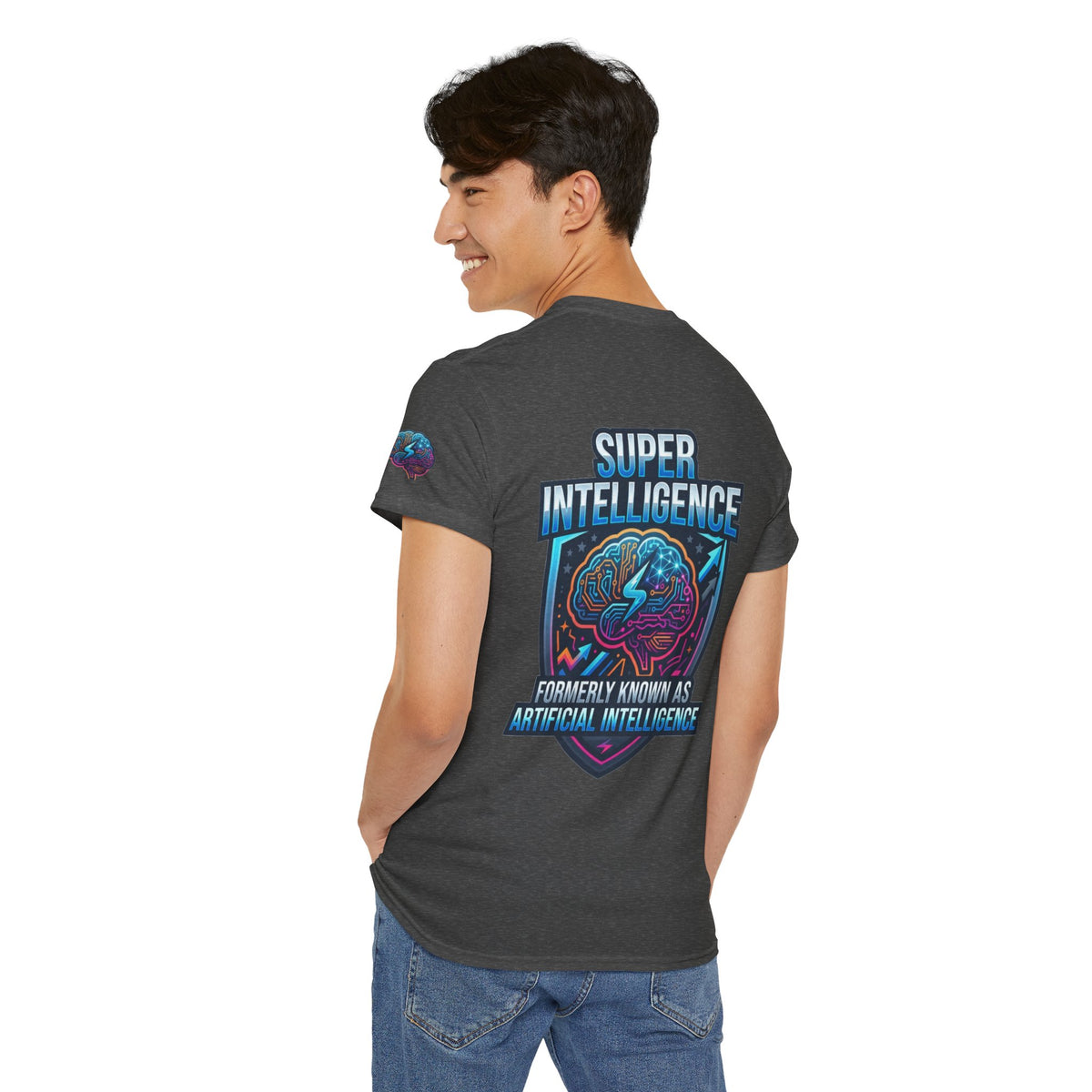 Color: Dark Heather | Super Intelligence Premium Graphic Tee