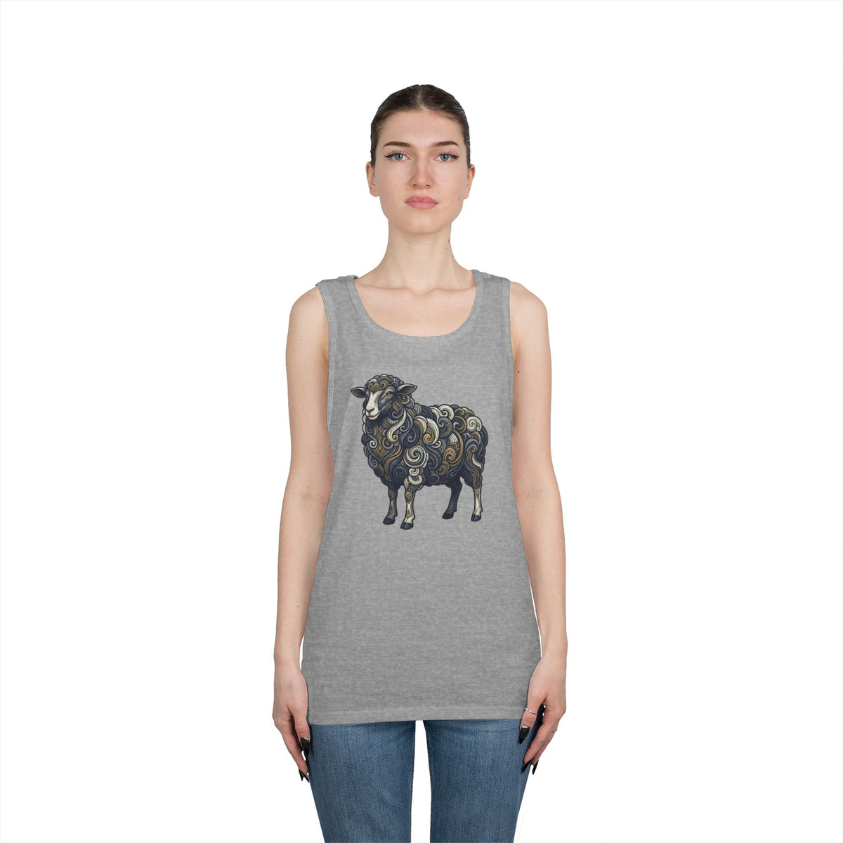 Color: Sport Grey | Barnyard Sheep Tank Top