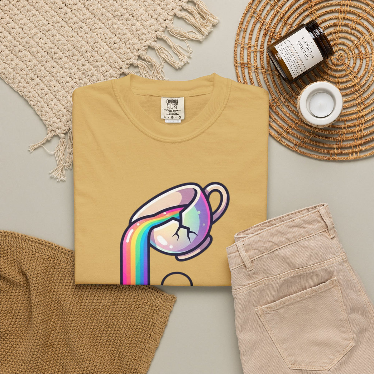 "Surviving on Caffeine Spite and Superior Aesthetics" Unisex Garment-Dyed Tee