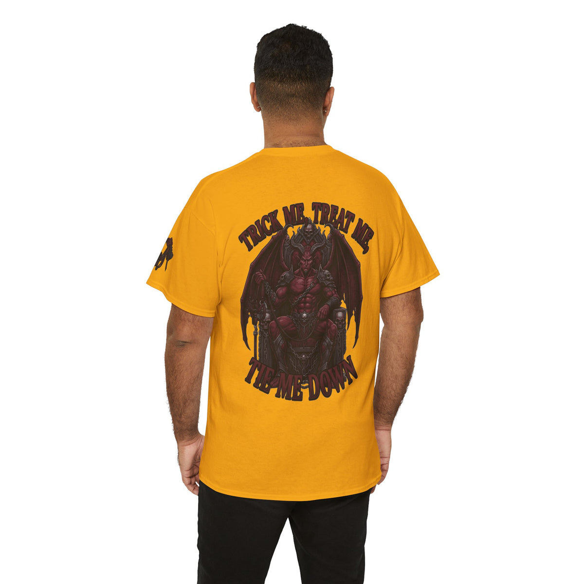 Color: Gold | Trick Me Treat Me Tie Me Down Premium Graphic Tee