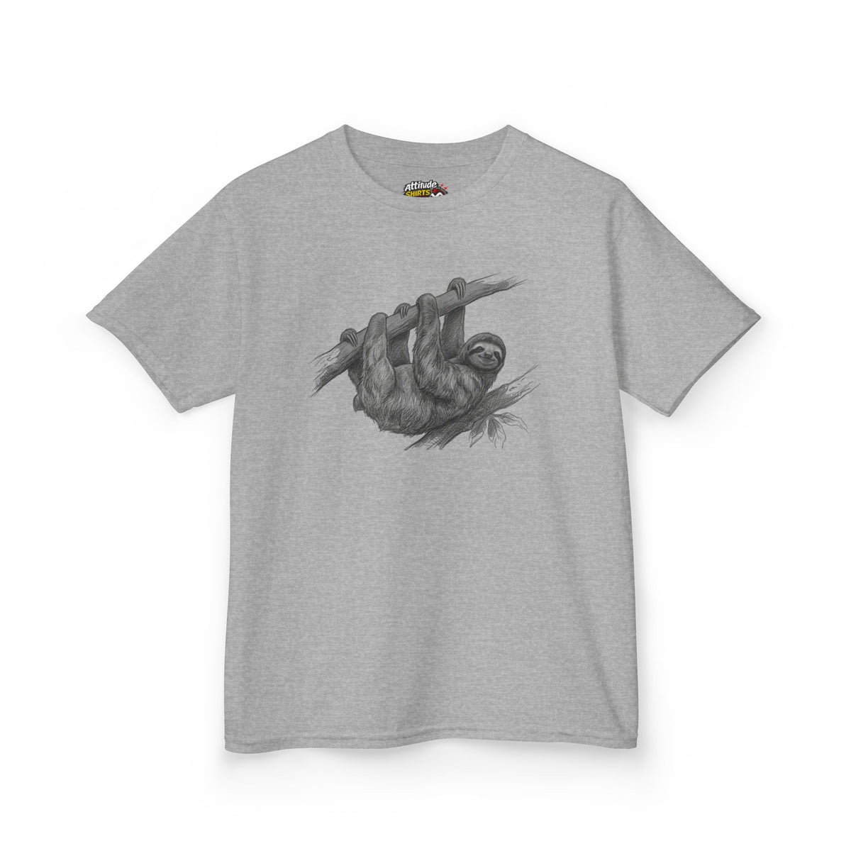 "Pencil Sketch Art Sloth" Kids Tee