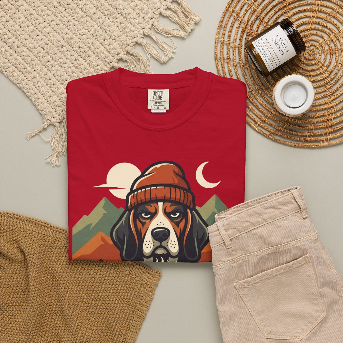 Resting Camping Face Unisex Garment-Dyed Tee