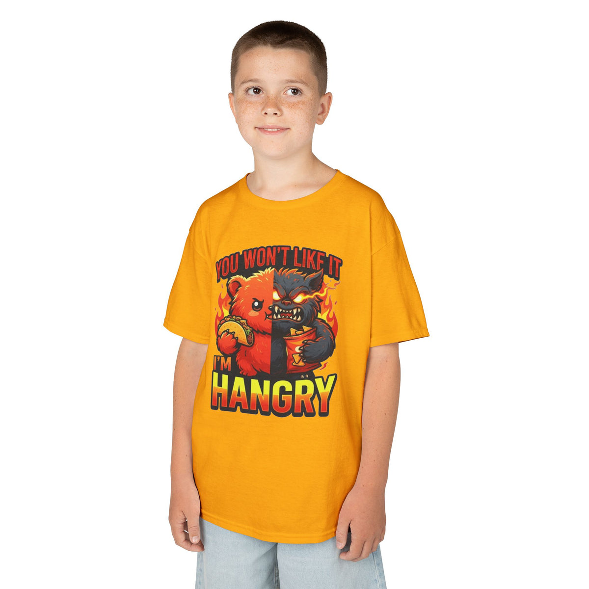 Color: Gold | You Won't Like It I'm Hangry Kids Tee