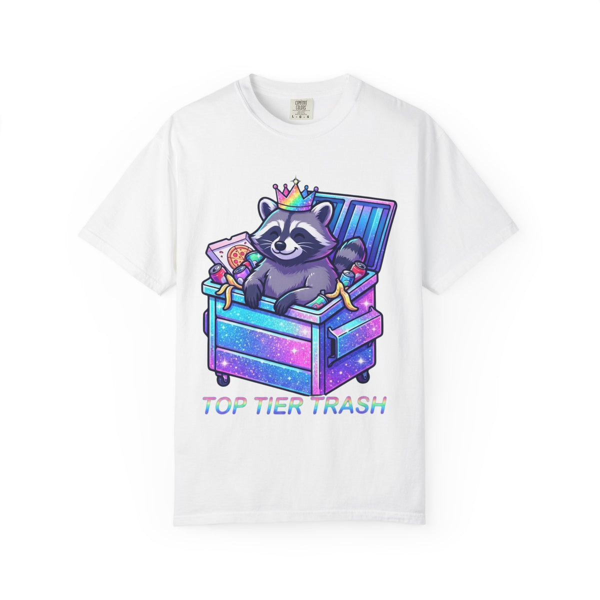 Color: White | Top Tier Trash Unisex Garment-Dyed Tee