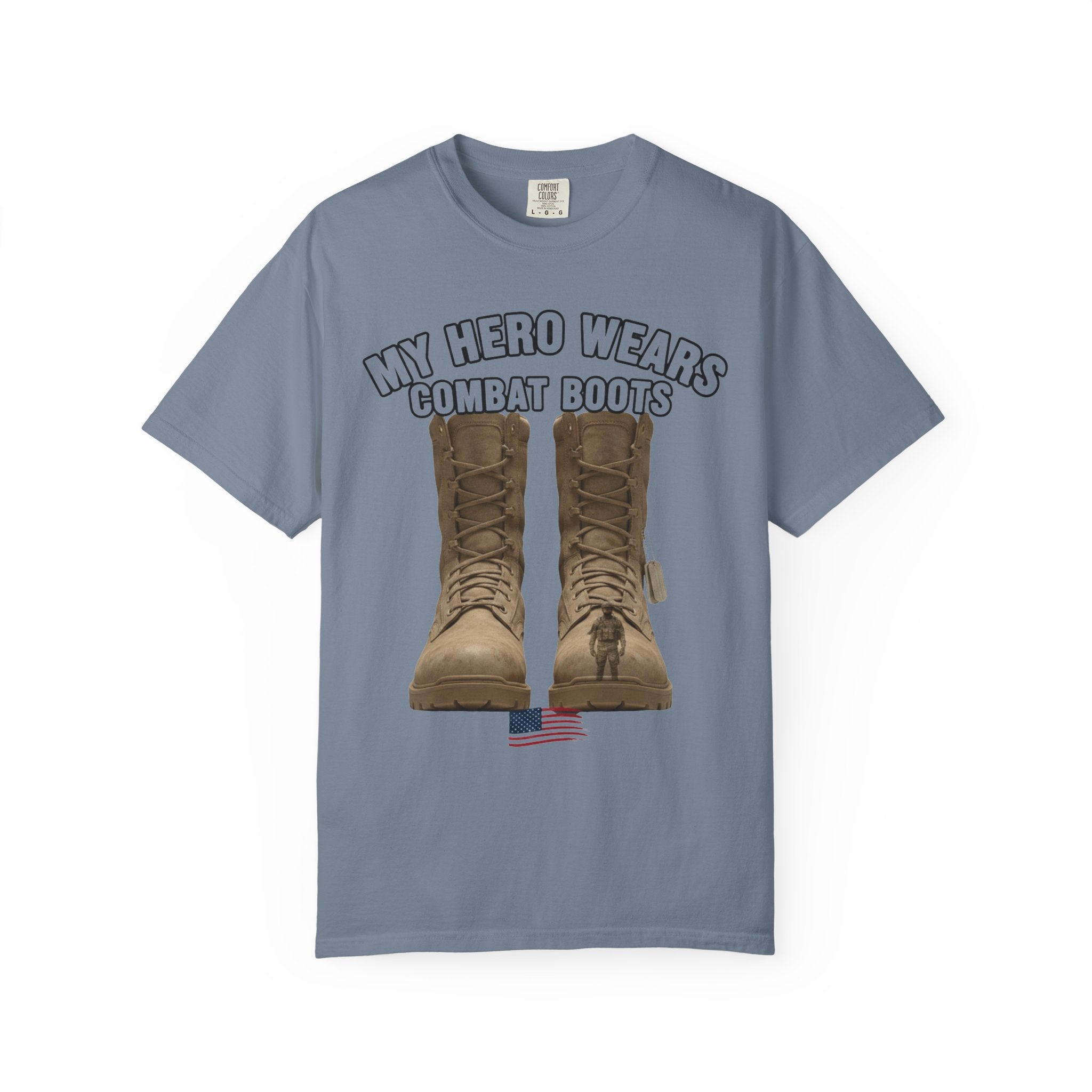 "My Hero Wears Combat Boots" Unisex Garment-Dyed T-shirt