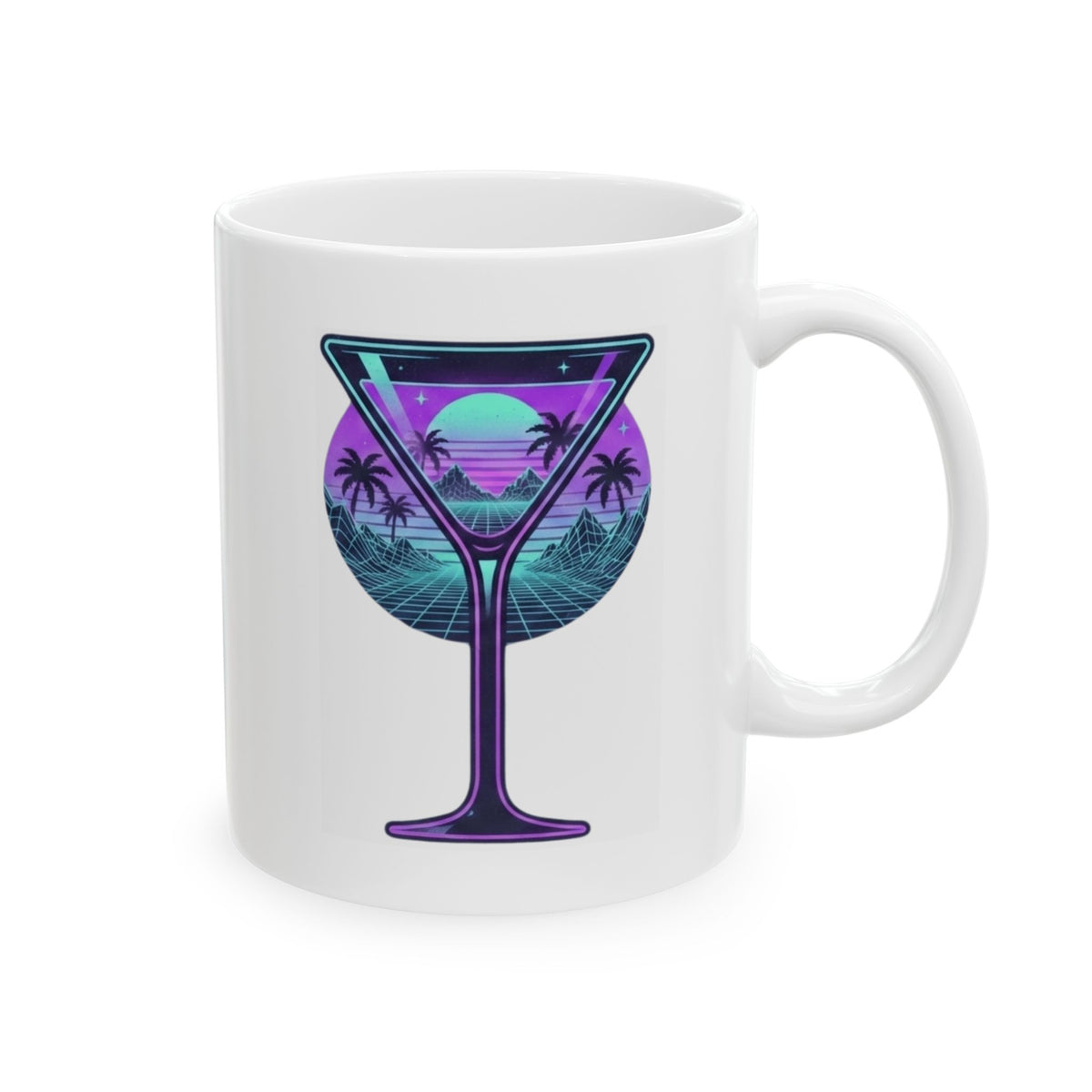 "Up All Night" White Ceramic Mug — Graphic