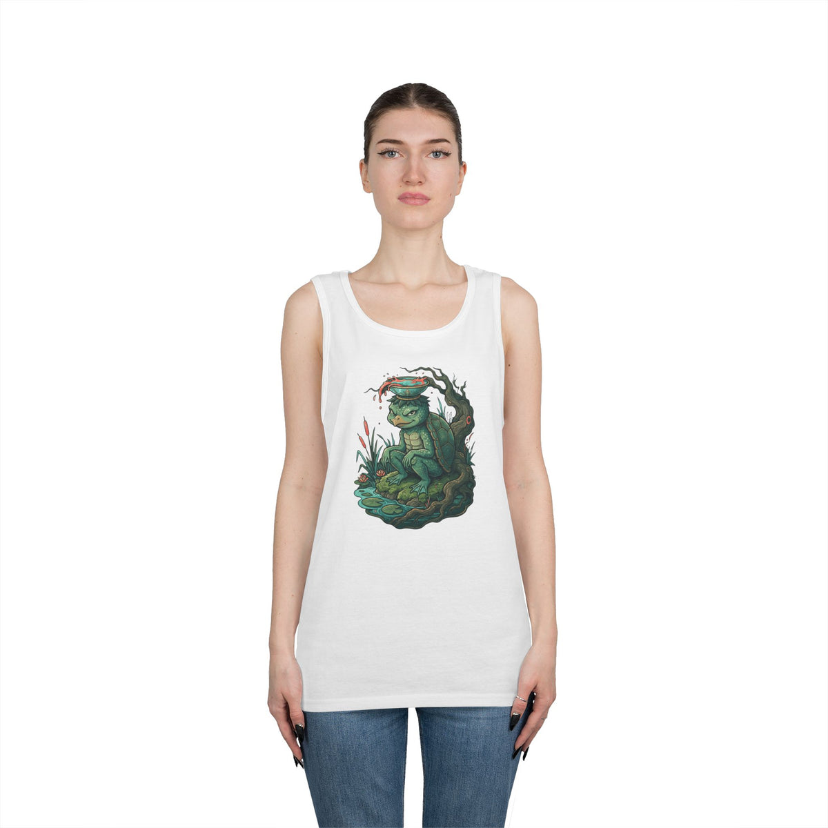 Color: White | Kappa (Japanese Folklore) Tank Top