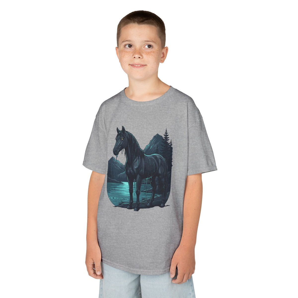 Color: Sport Grey | Kelpie (Scottish Folklore) Kids Tee