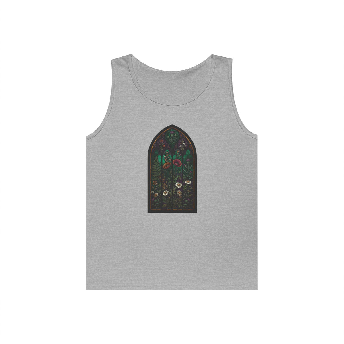 Color: Sport Grey | Stained Glass Floral Tank Top