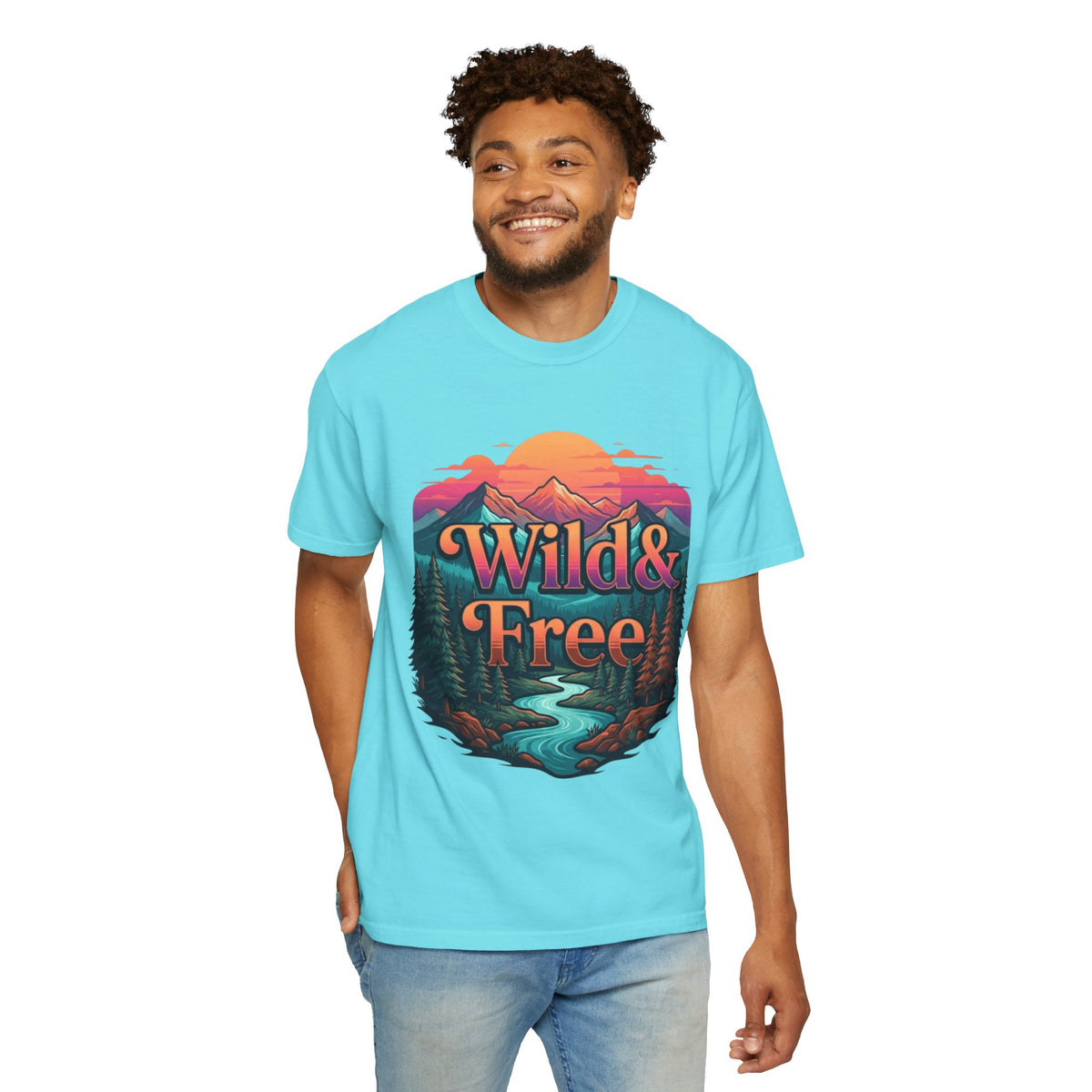 Color: Lagoon Blue | Wild & Free Unisex Garment-Dyed Tee