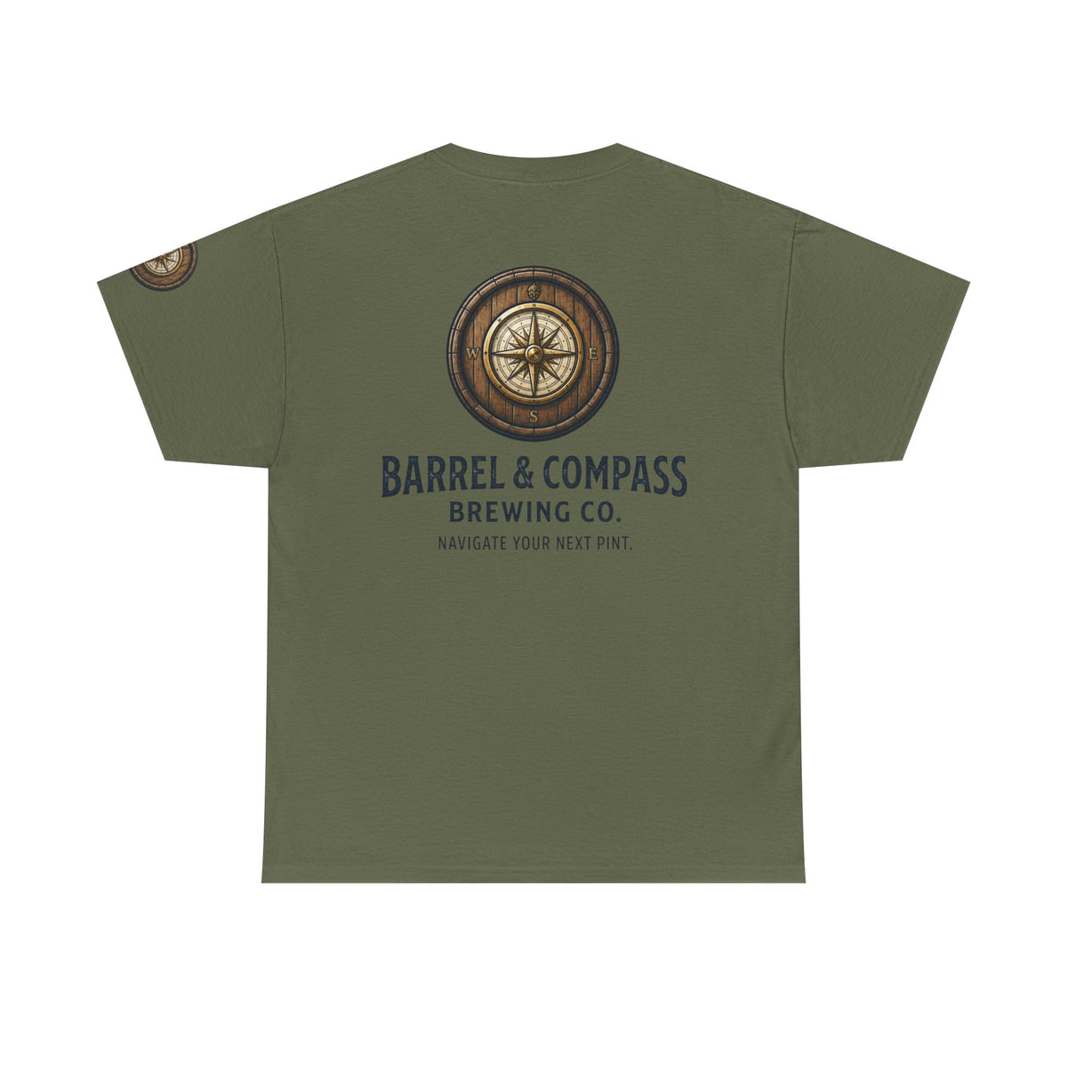 Color: Military Green | Barrel & Compass Brewing Premium Graphic Tee