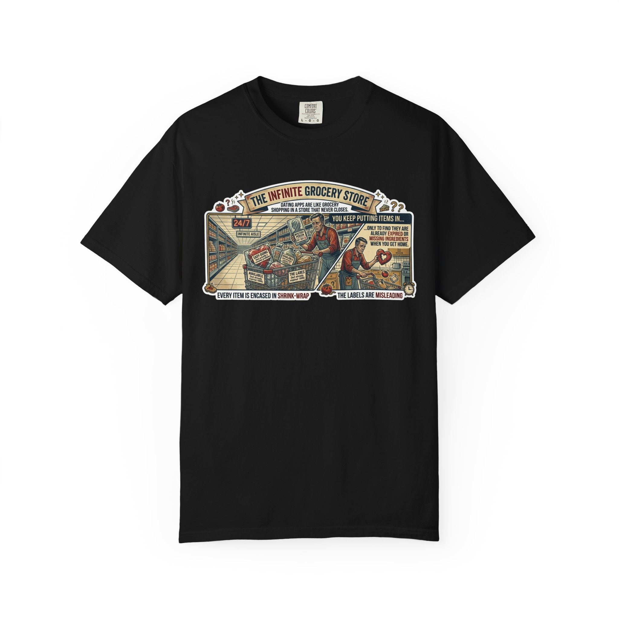 "Infinite Grocery Store" Unisex Garment-Dyed Tee