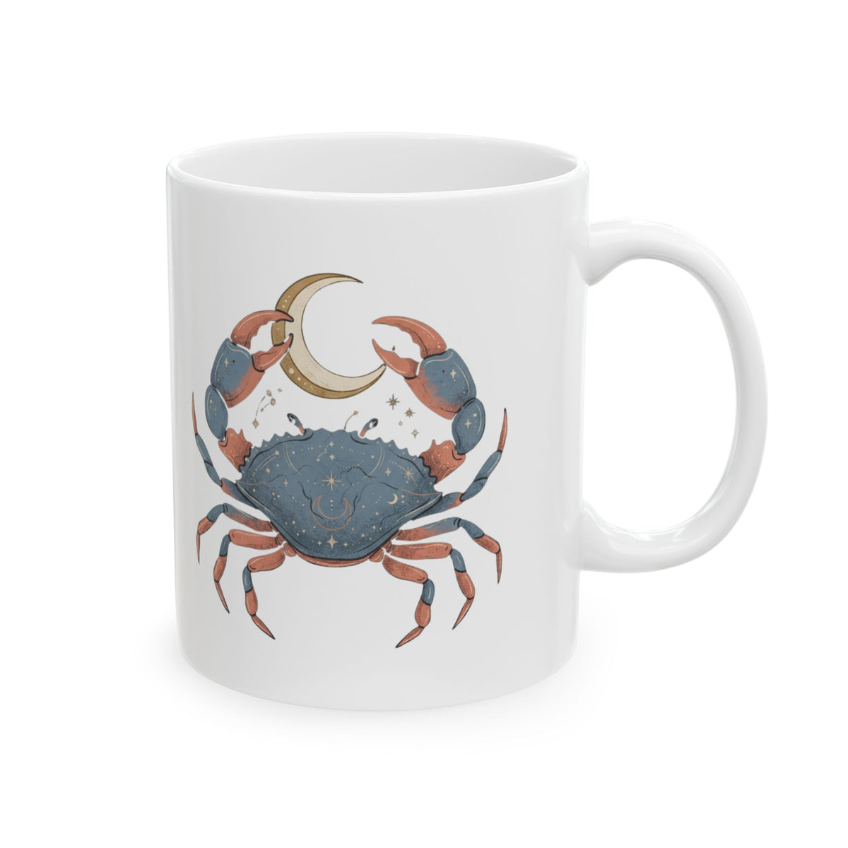 "Cancer The Moon Child Crab" White Ceramic Mug