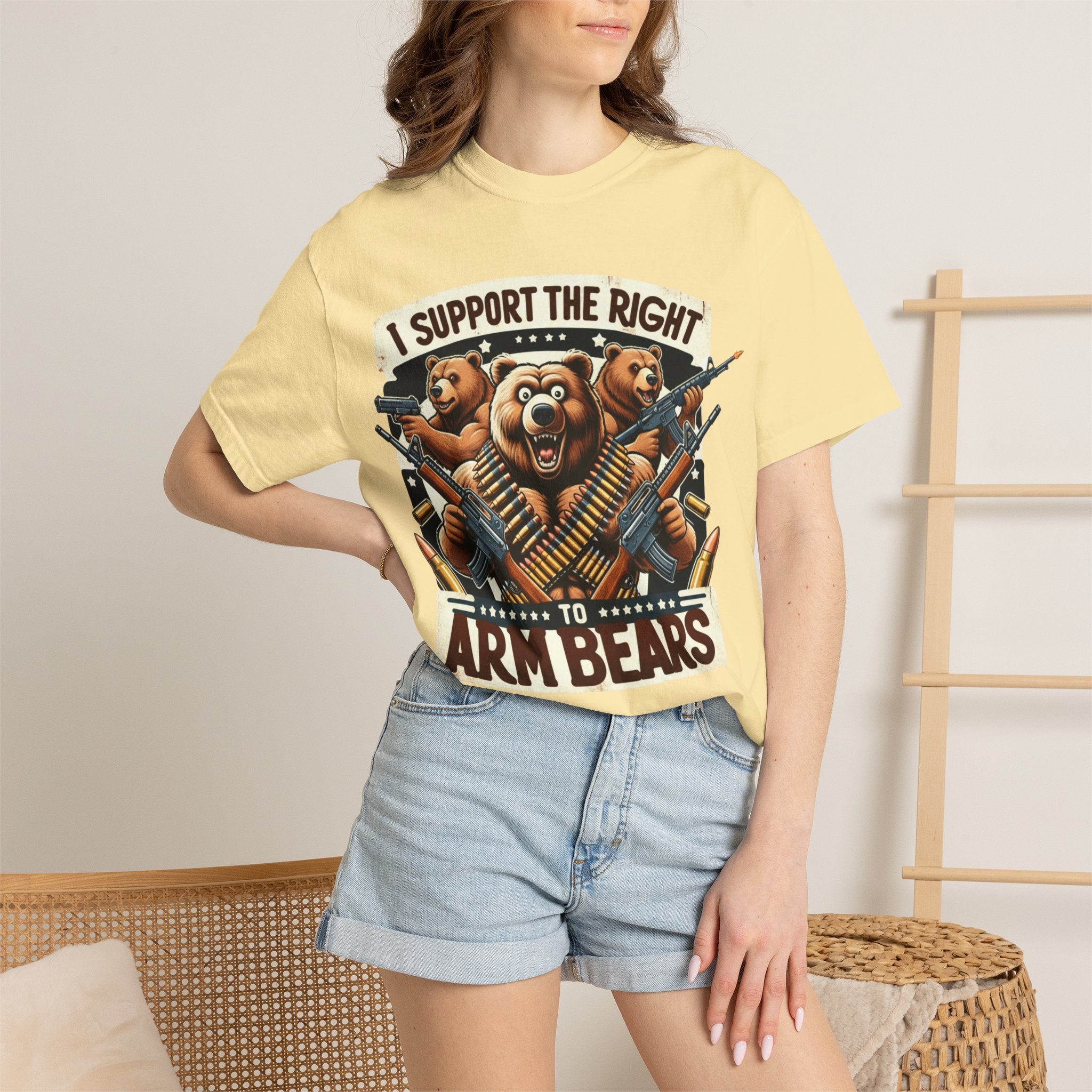 "The Right to Arm Bears (Tactical Trio)" Unisex Garment-Dyed T-shirt