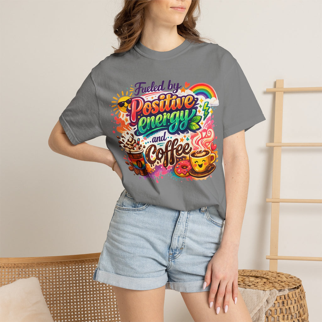 "The Caffeine-Induced Optimist" Unisex Garment-Dyed T-shirt