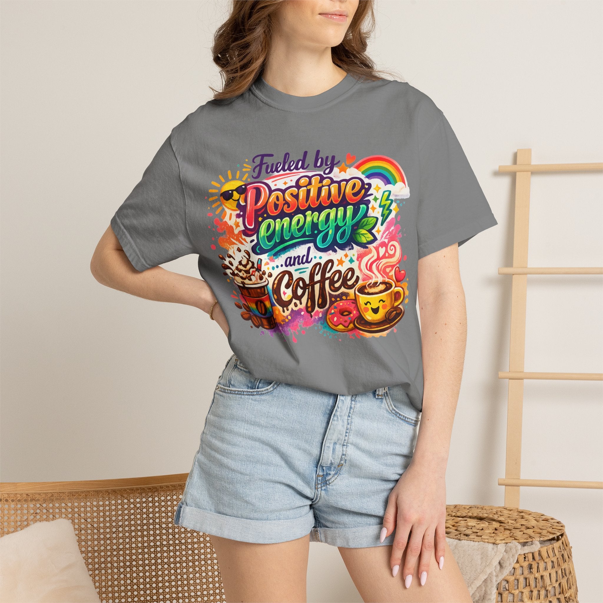 "The Caffeine-Induced Optimist" Unisex Garment-Dyed T-shirt