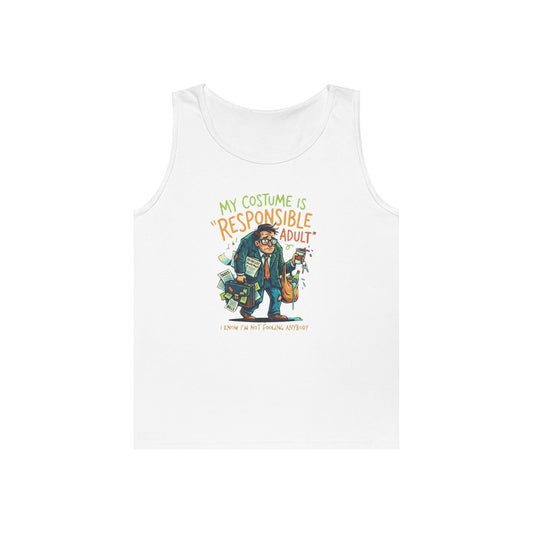 Color: White | Responsible Adult Costume Tank Top