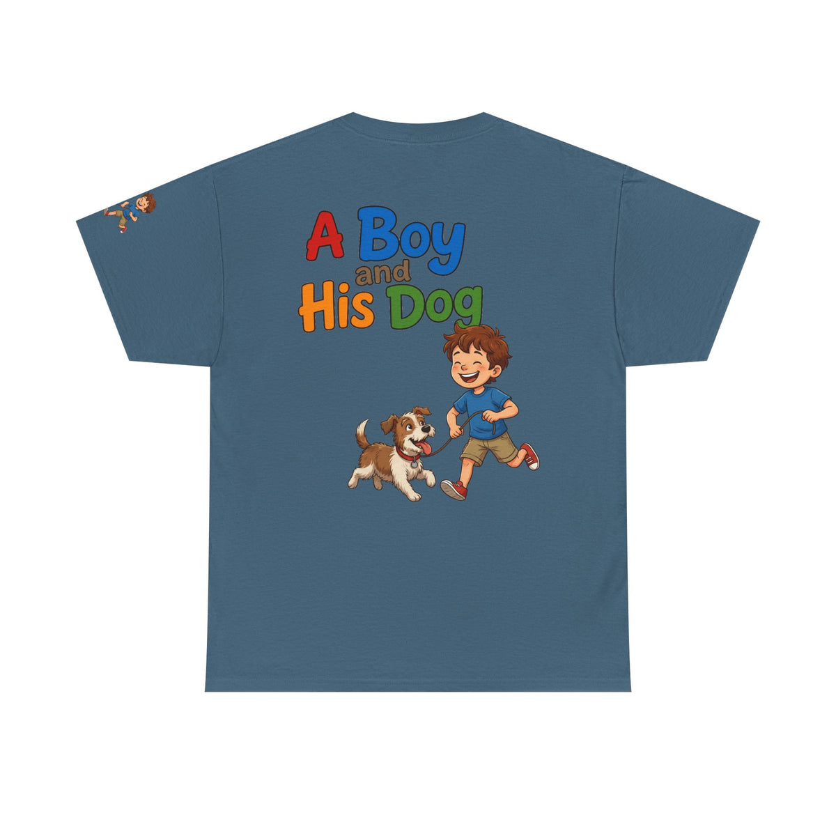 Color: Indigo Blue | A Boy And His Dog Premium Graphic Tee