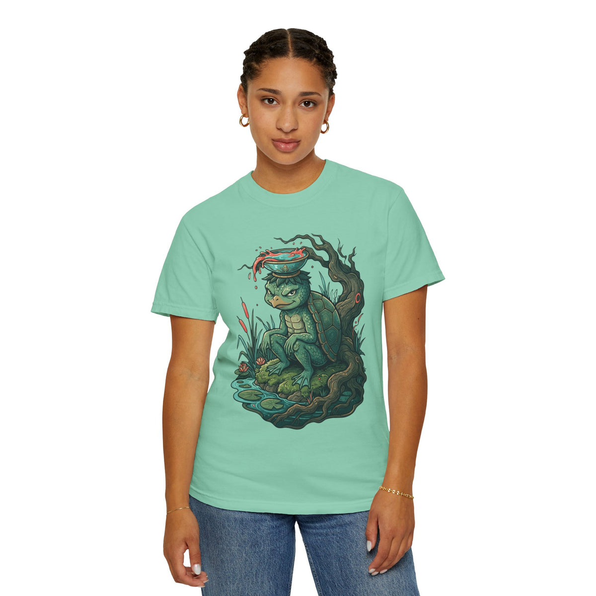 Color: Island Reef | Kappa (Japanese Folklore) Unisex Garment-Dyed Tee