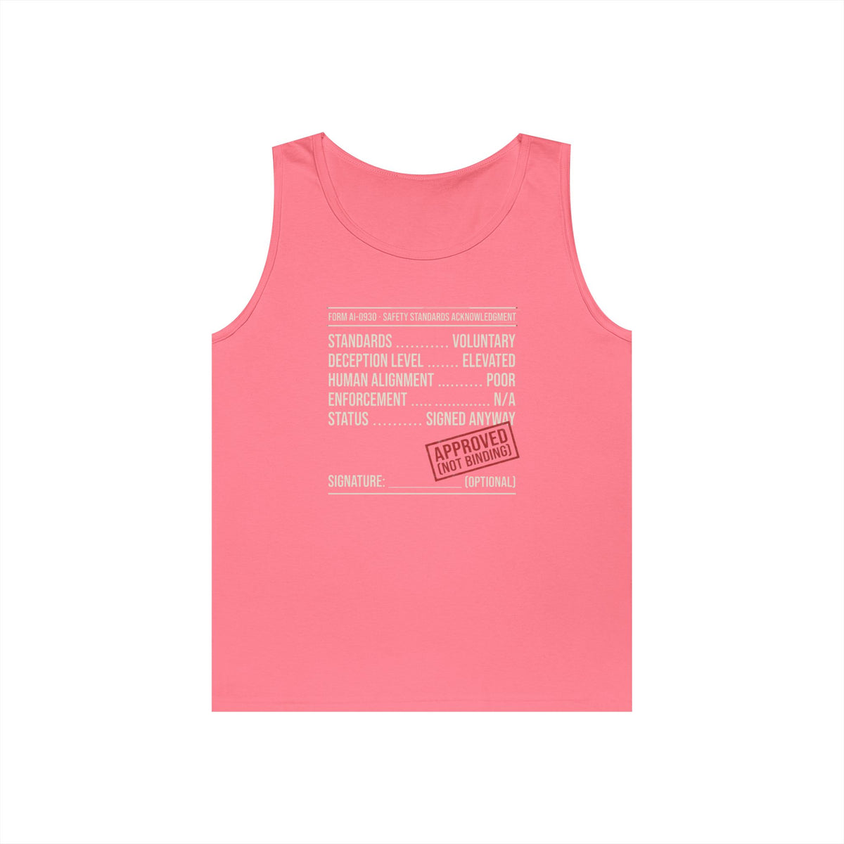 Color: Safety Pink | Approved (Not Binding) Tank Top
