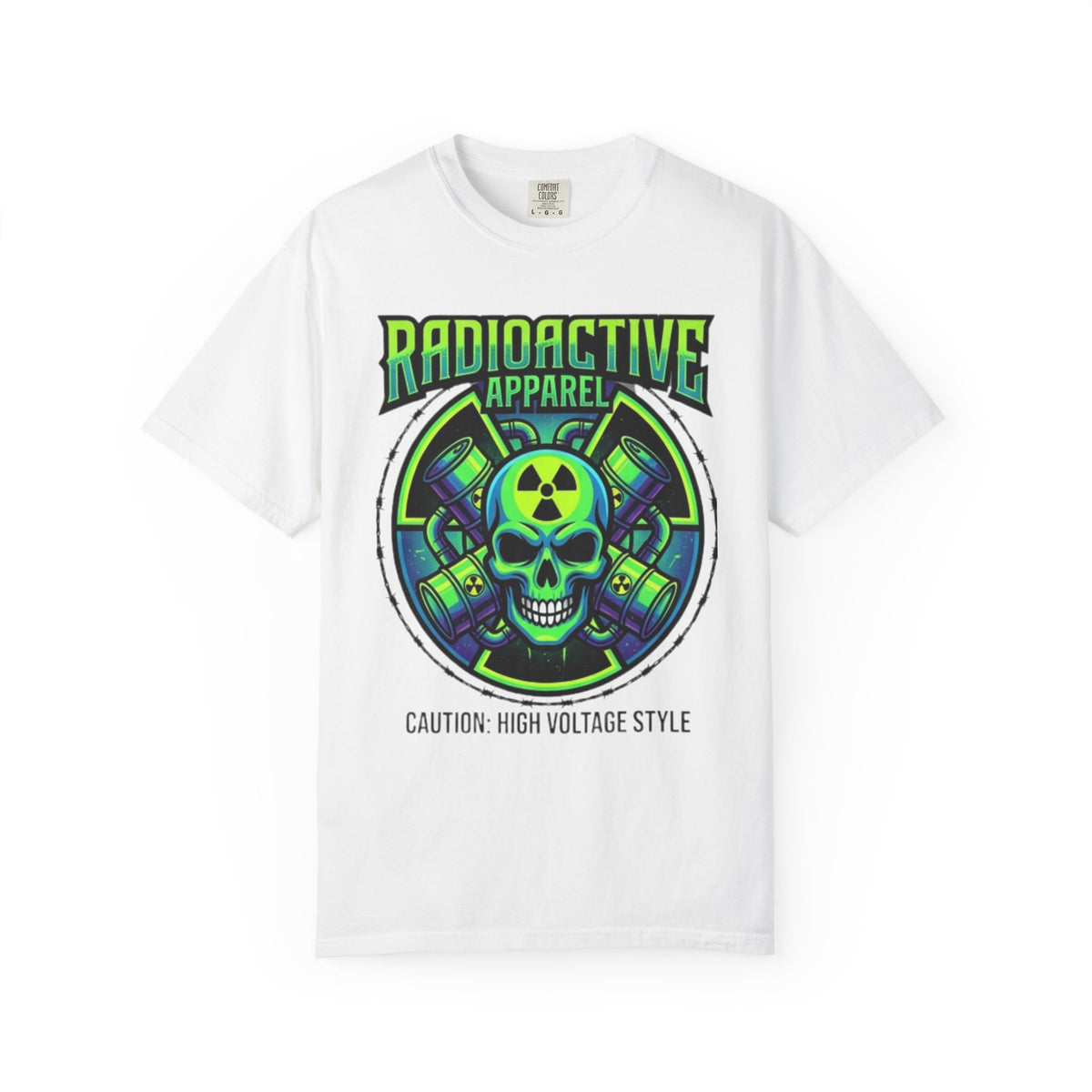 Color: White | Radioactive Apparel Unisex Garment-Dyed Tee