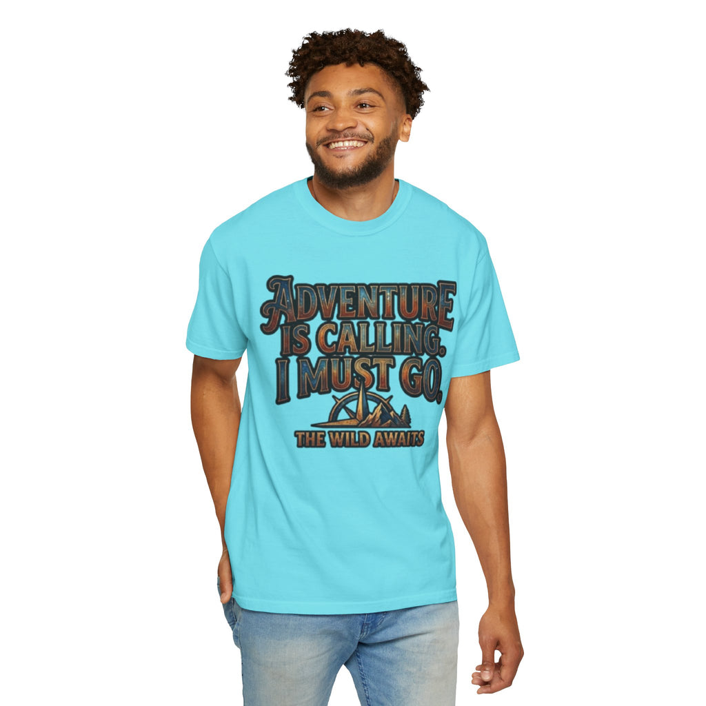 "Adventure is Calling" Unisex Garment-Dyed Tee