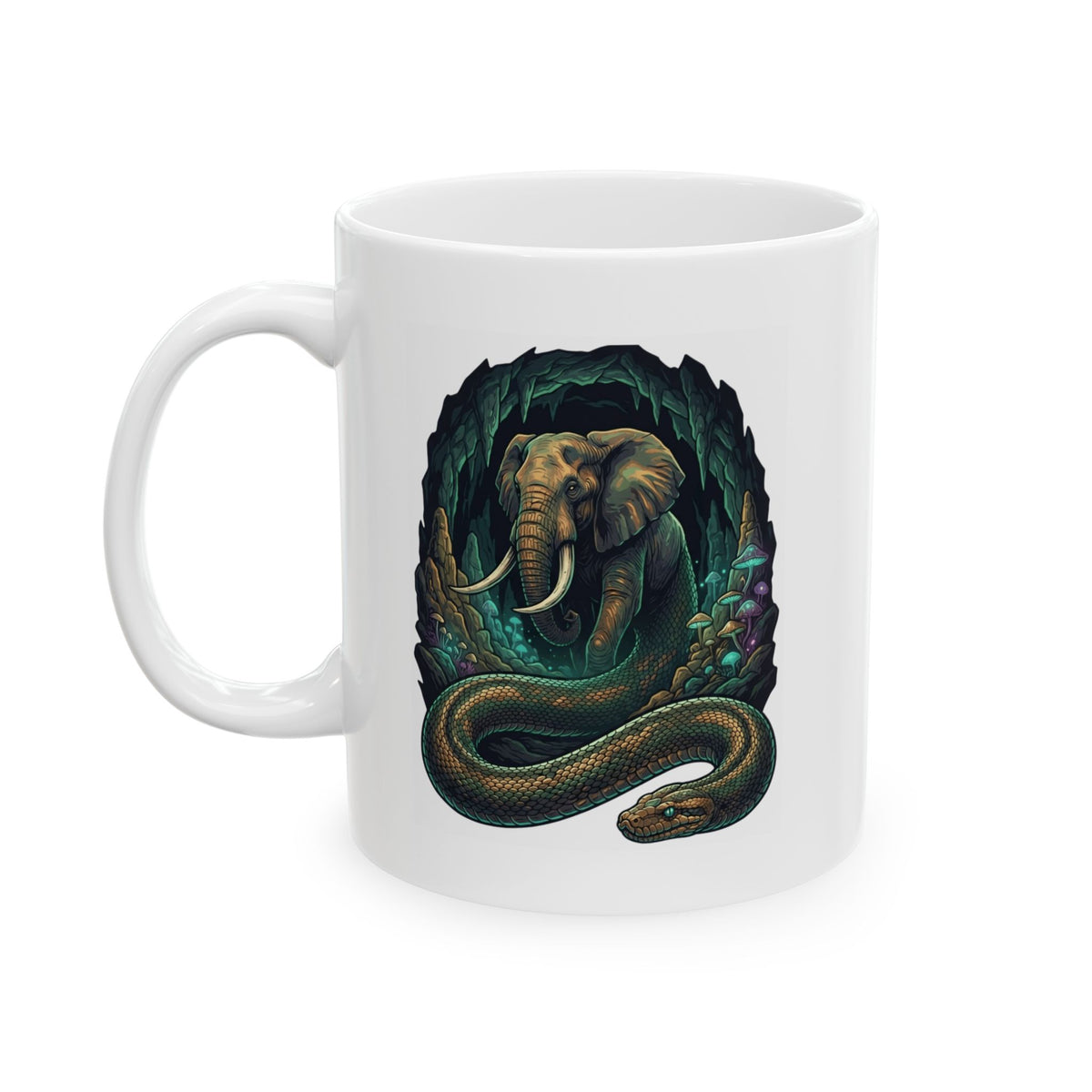 "Grootslang (South African Mythology)" White Ceramic Mug