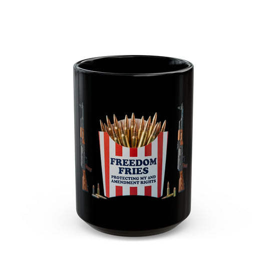 "Freedom Fries" Black Ceramic Mug