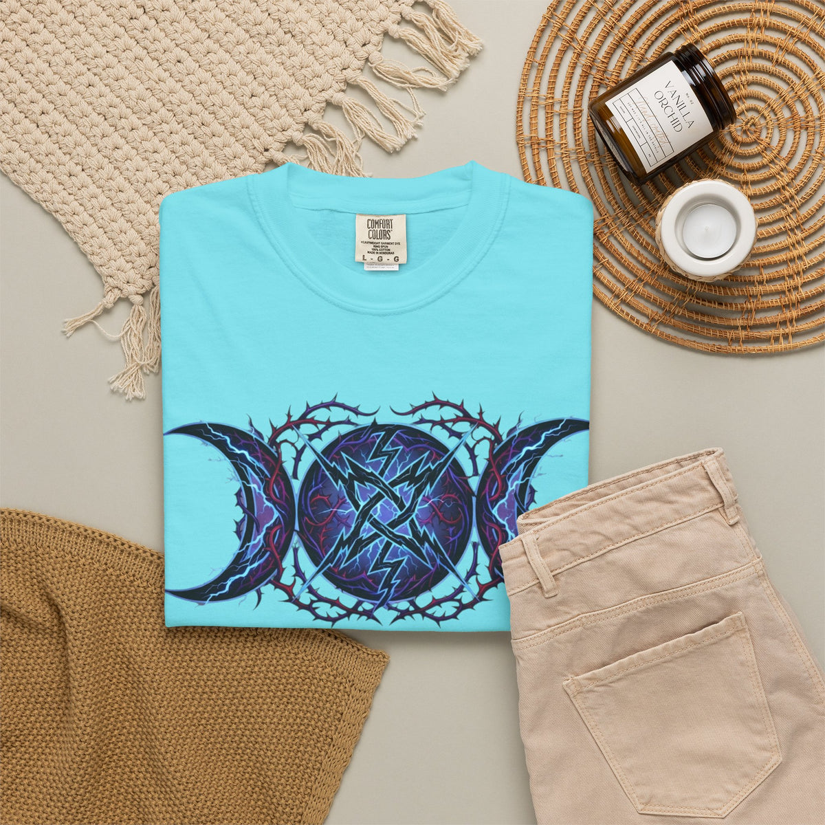 "Triple Goddess Tempest" Unisex Garment-Dyed Tee