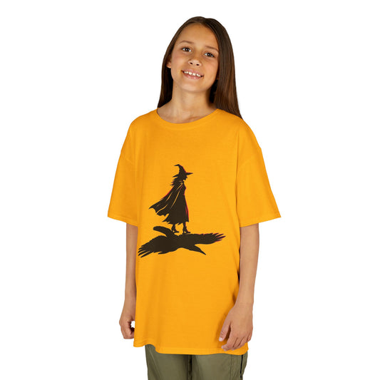 Color: Gold | Witch With Raven Shadow Kids Tee