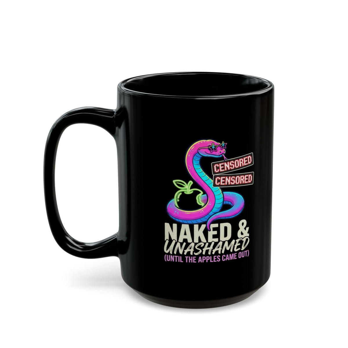 "Good Book Series Naked & Unashamed" Black Ceramic Mug