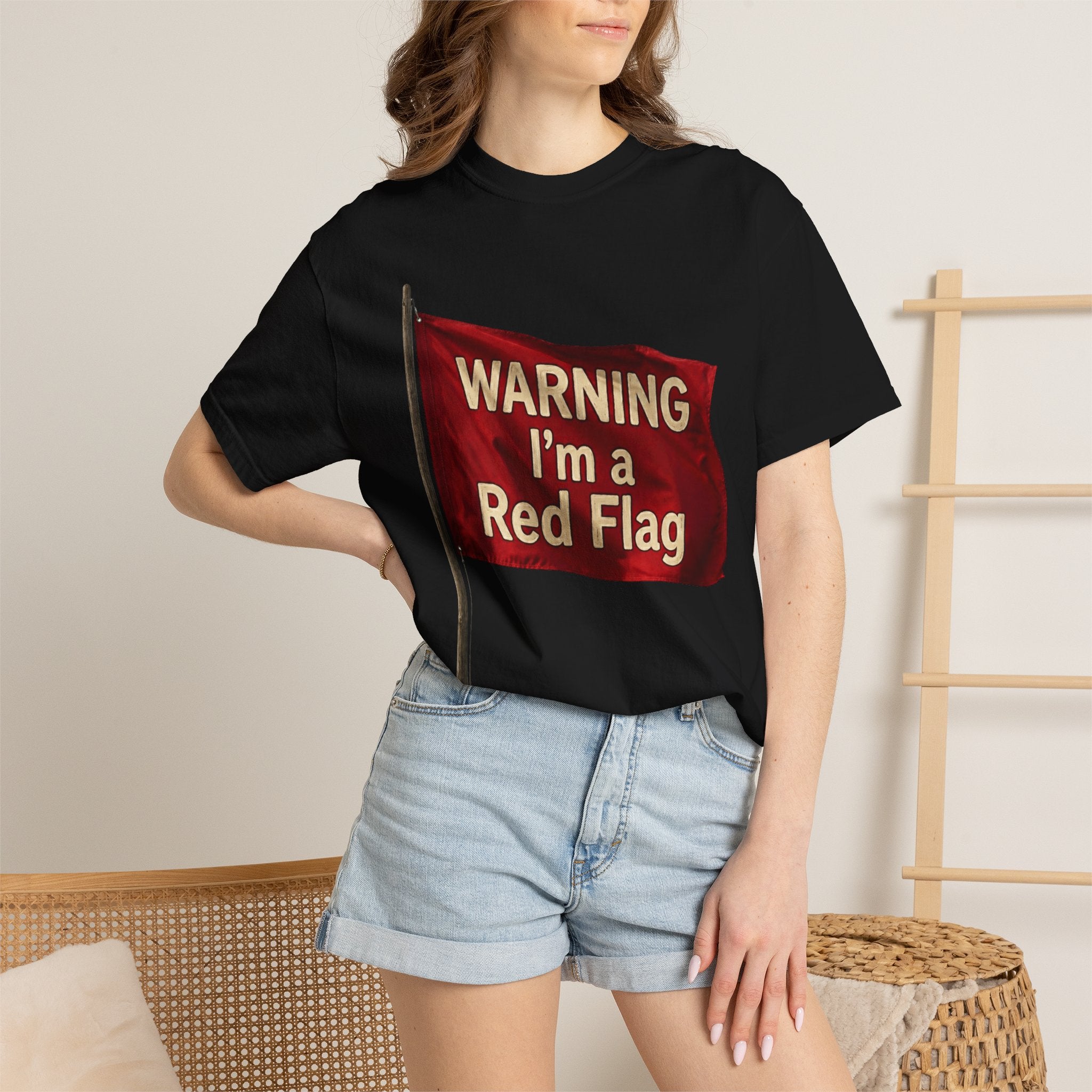 "Warning I'm A Red Flag" Unisex Garment-Dyed Tee