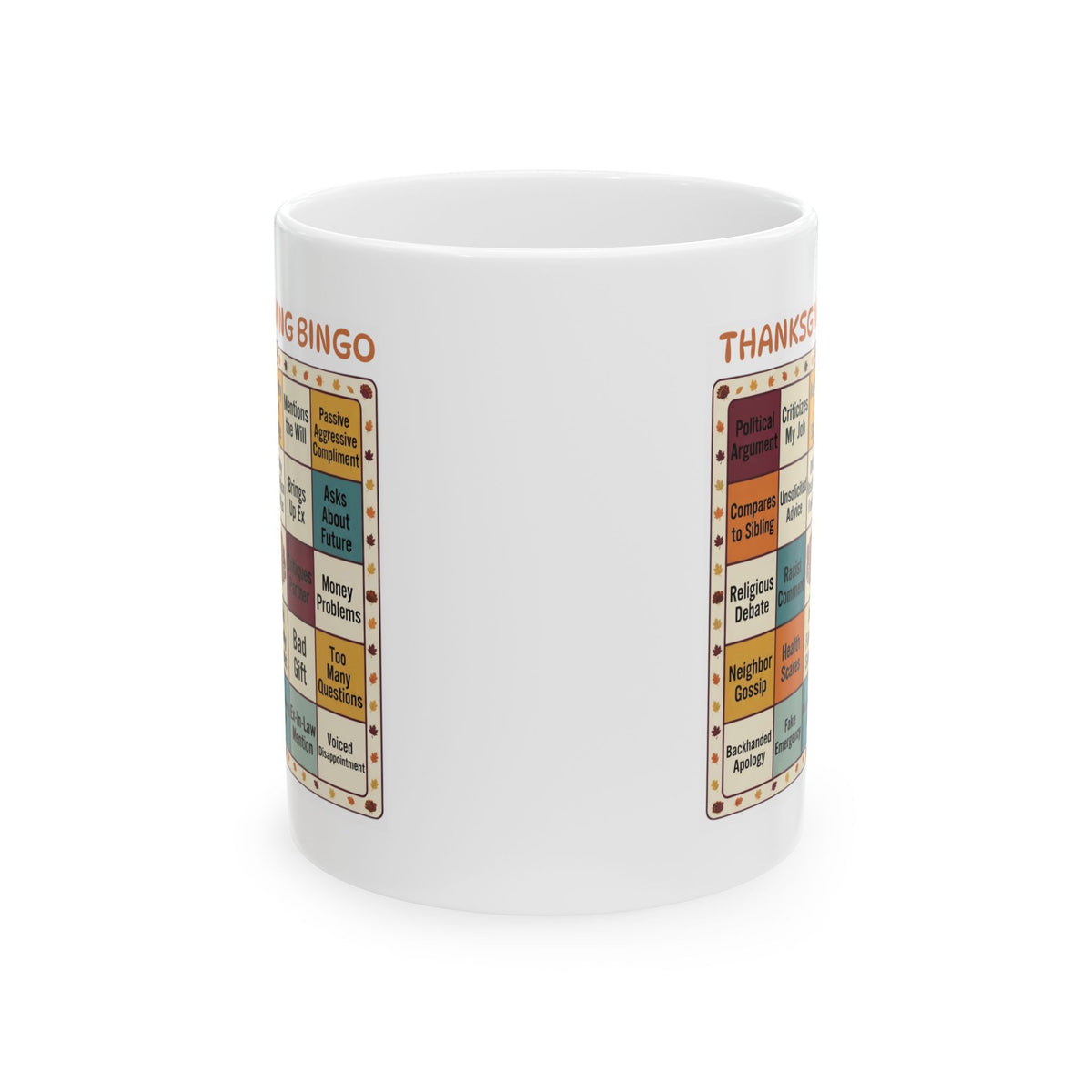 "Thankgiving Bingo" White Ceramic Mug