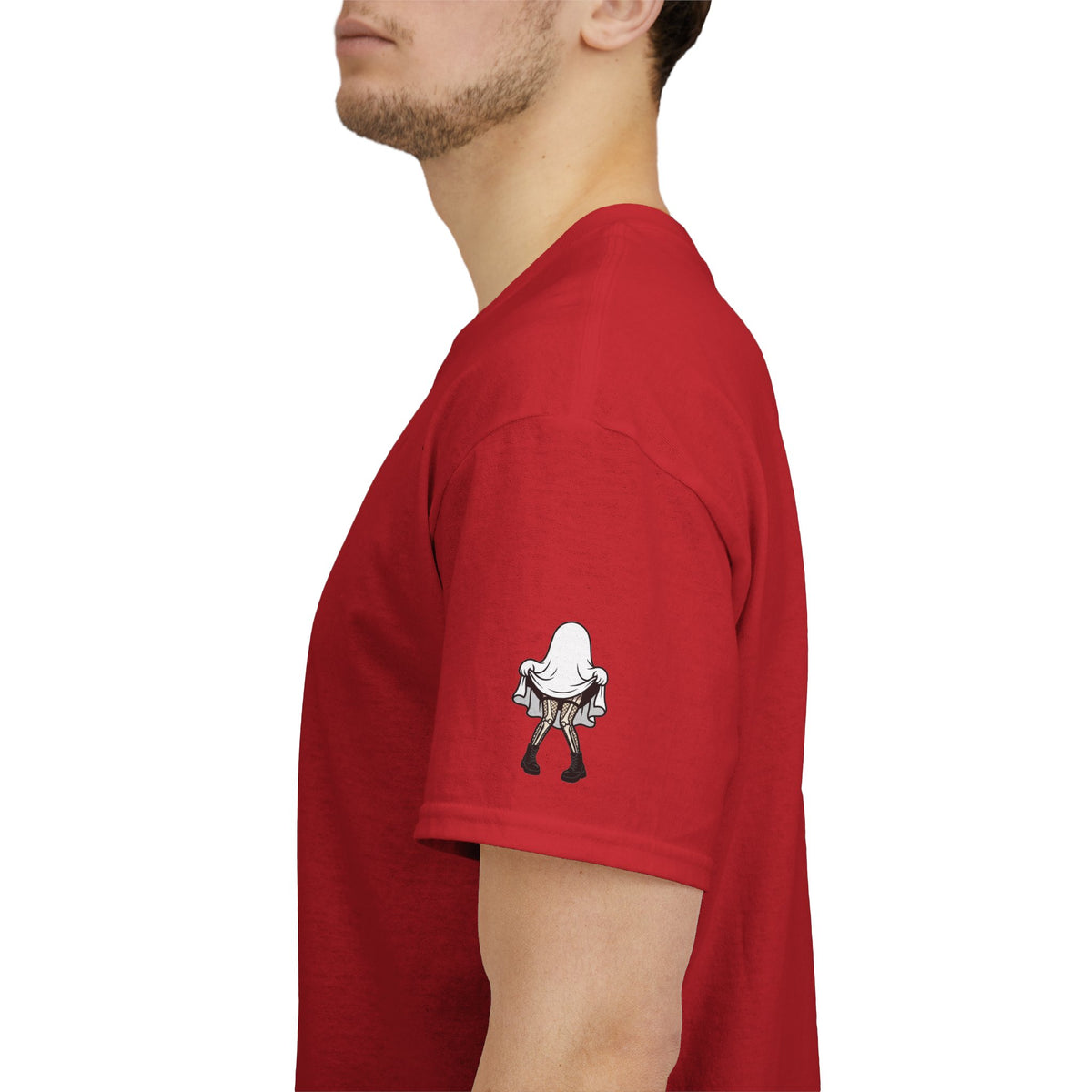 Color: Red | Sheet Pulled Up Ready to Nut Premium Graphic Tee